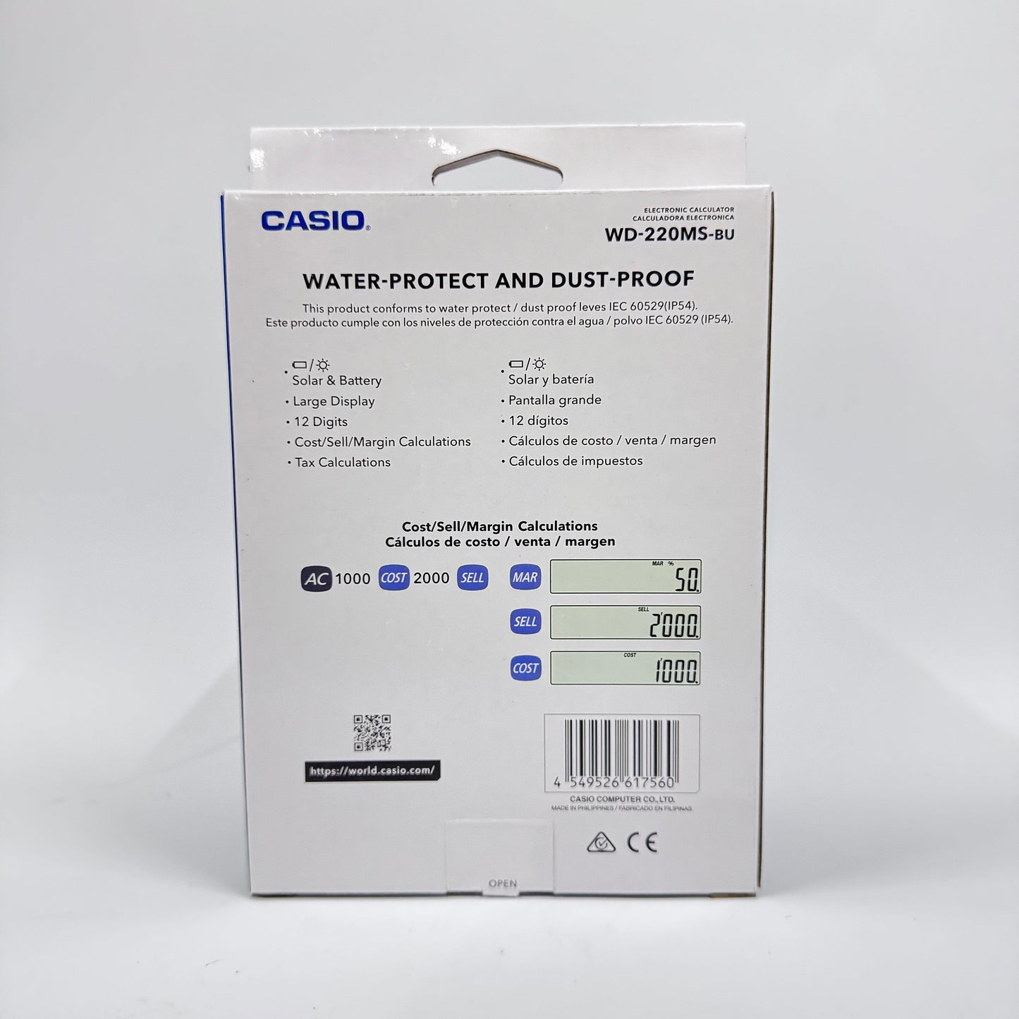 Casio WD-220MS Water & Dust Resistant (12-Digit)