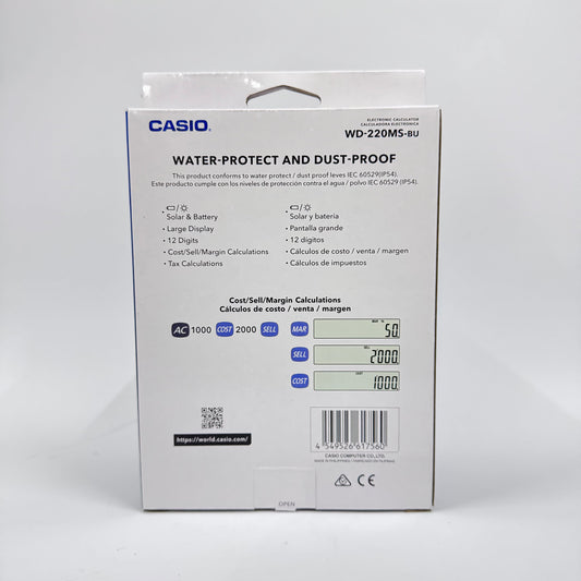 Casio WD-220MS Water & Dust Resistant (12-Digit)