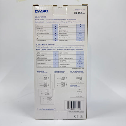Casio HR-8RC Mini Printing Calculator