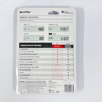 Texas Instruments BA II Plus Financial Calculator