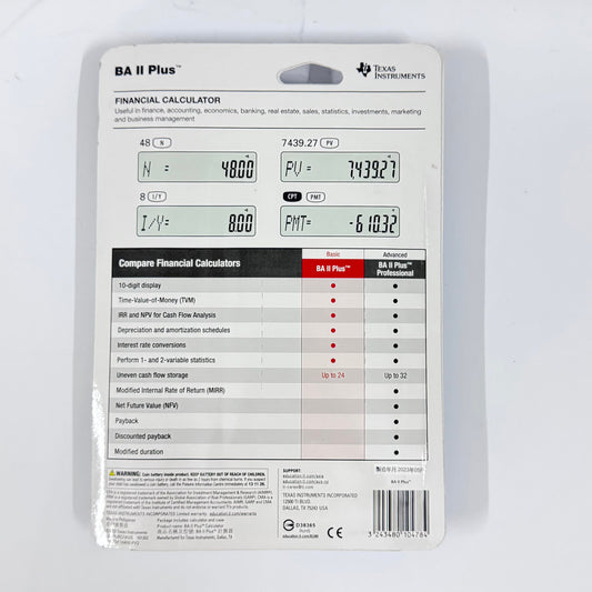 Texas Instruments BA II Plus Financial Calculator