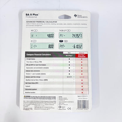 Texas Instruments BA II Plus Professional Financial Calculator